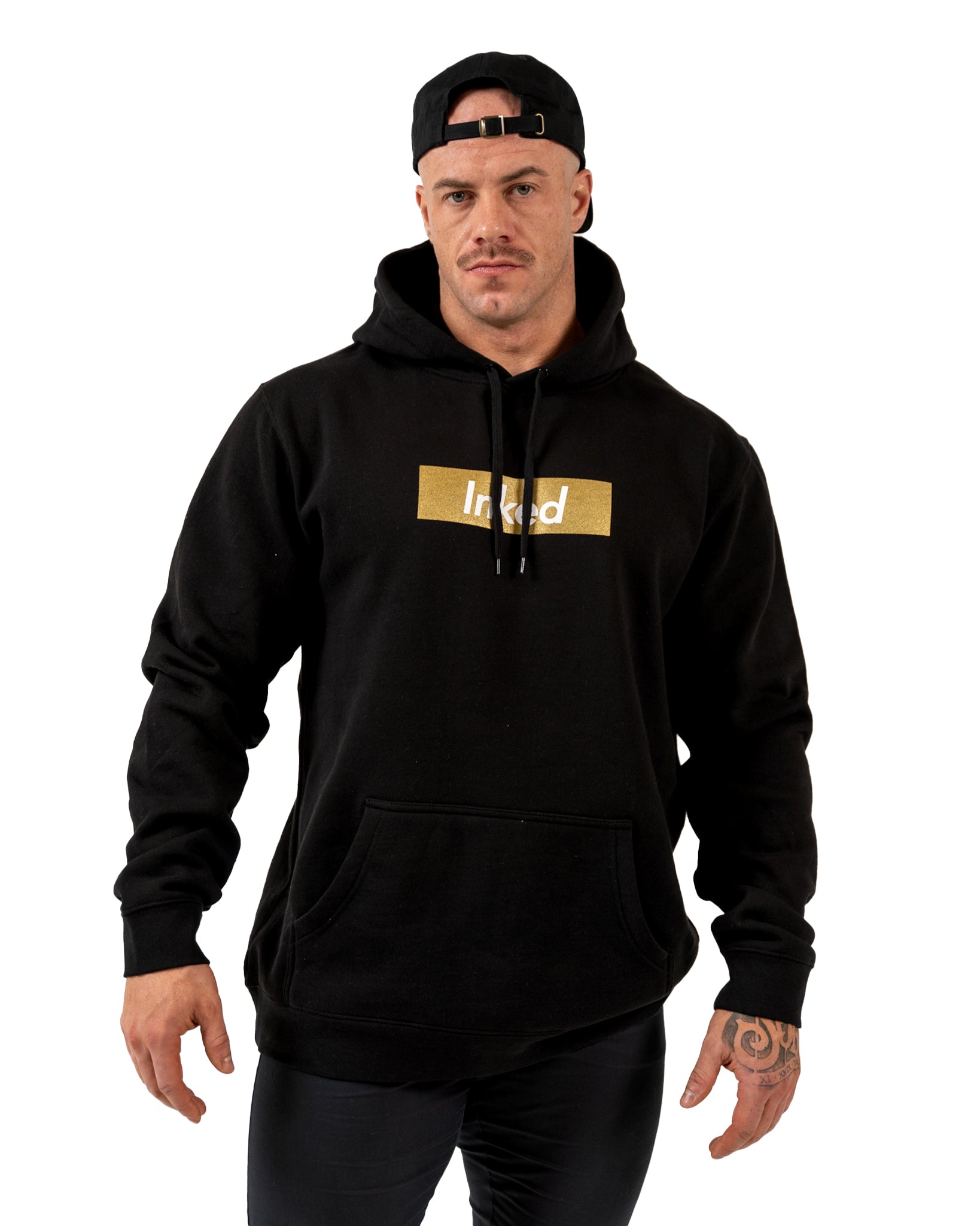 Inked Hoodie - Black w/ Gold